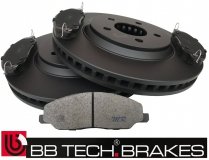 Przednie klocki + tarcze hamulcowe 316mm BB-TECH Ford Mustang 2005-2014