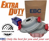 Tylne klocki EXTRA DUTY ED+ + nacinane tarcze hamulcowe EBC seria USR Dodge Durango 2004-2009