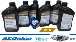 Filtr + olej silnikowy ACDelco Gold Synthetic Blend 5W30 API SP GF-6 Buick Rendezvous 3,6 V6