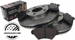 Przednie klocki + WIERCONE NACINANE tarcze hamulcowe 276mm Ford Mustang 1994-1998
