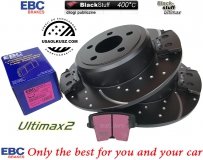 Tylne klocki Ultimax2 + WIERCONE NACINANE tarcze hamulcowe EBC seria GD Chrysler 300C RWD V6