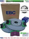 Przednie klocki GreenStuff + tarcze hamulcowe 355mm EBC seria PREMIUM Ford Mustang 2005-2014