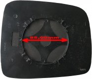 Szkło lusterka lewe WYPUKŁE SFERYCZNE + MOCOWANIE Jeep Cherokee 2002-2007