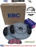 Przednie klocki Ultimax2 + NACINANE tarcze hamulcowe 330mm EBC seria USR Lancia Voyager 2012-