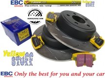 Tylne klocki YellowStuff + NACINANE NIE WENTYLOWANE tarcze hamulcowe EBC seria USR Chrysler 300C RWD V6