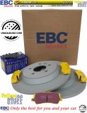 Tylne klocki YellowStuff + tarcze hamulcowe 320mm EBC seria PREMIUM Ford Mustang 2015-