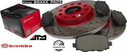 Tylne klocki brembo + WIERCONE tarcze hamulcowe tylne ATM Chrysler 200 2015-2017