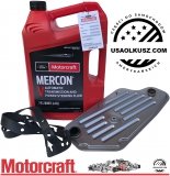 Syntetyczny olej Motorcraft MERCON V oraz filtr automatycznej skrzyni biegów A4LD Mercury Mountaineer 4,0 V6 4x4 -2001