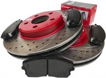 Przednie klocki BREMBO + WIERCONE nacinane tarcze hamulcowe 320mm Dodge Magnum