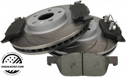 Przednie klocki +  NACINANE tarcze hamulcowe 316mm Ford Edge FWD 2015-