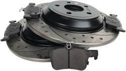 Tylne klocki + WIERCONE NACINANE tarcze hamulcowe 302mm BLACK Ford Bronco Sport 2021-