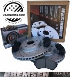 Przednie klocki + WIERCONE NACINANE tarcze hamulcowe 345mm Cadillac CTS 2008-2014 J55