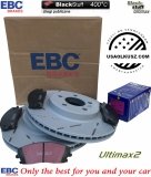 Przednie klocki Ultimax2 + NACINANE tarcze hamulcowe 320mm EBC seria USR Lancia Thema RWD V6