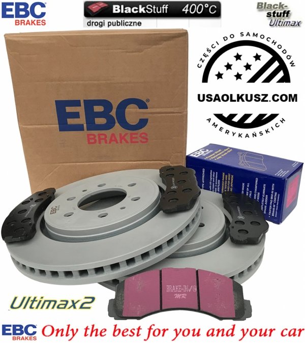 Przednie klocki Ultimax2 + tarcze hamulcowe EBC seria Premium Ford Expedition 2011-2021