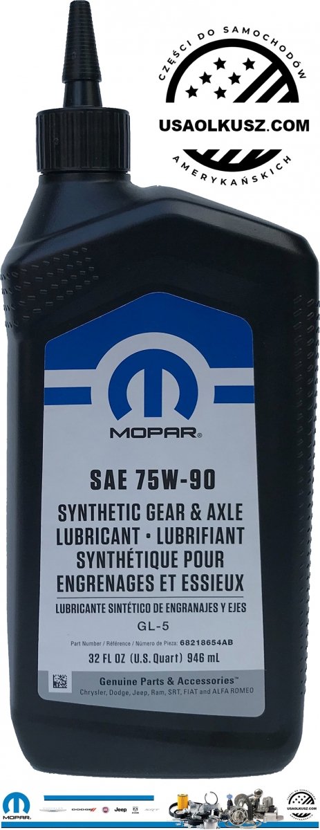 Olej mostu MOPAR MS-8985 MS8985 75W90 75W-90 Dodge RAM 2500 3500 2009-2012 5102232AA