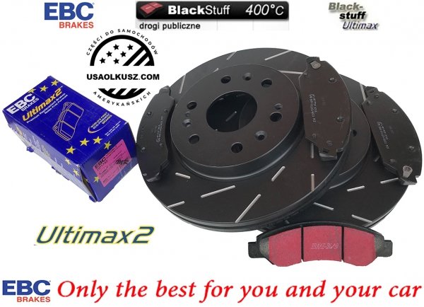 Przednie klocki Ultimax2 + NACINANE tarcze hamulcowe 330mm EBC seria USR Chevrolet Avalanche 1500 2007-2008