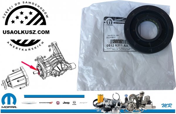 Uszczelniacz wałka ataku tylnego mostu Chrysler Town Country Voyager AWD 2003-2005