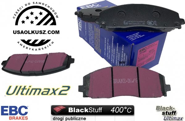 Przednie klocki Ultimax2 + NACINANE tarcze hamulcowe 330mm EBC seria USR Volkswagen Routan 2012-