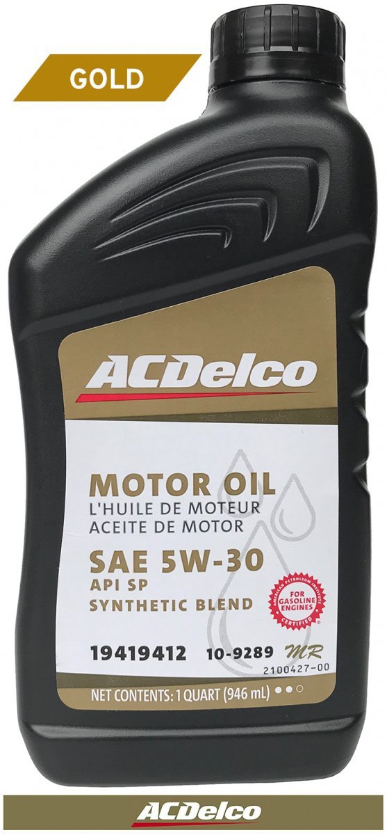 Filtr + olej silnikowy ACDelco Gold Synthetic Blend 5W30 API SP GF-6 Chevrolet Corvette C7 6,2 V8 2014-2019