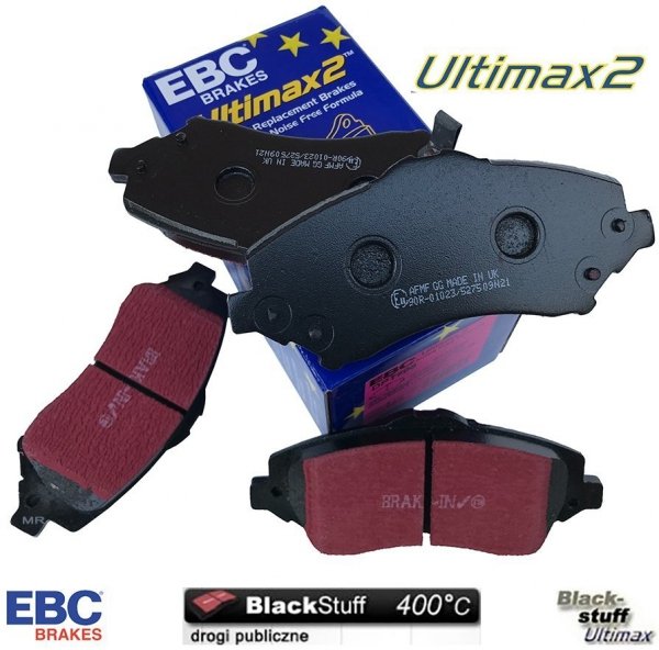Przednie klocki Ultimax2 + NAWIERCANE NACINANE tarcze hamulcowe 302mm EBC seria GD Fiat Freemont -2012
