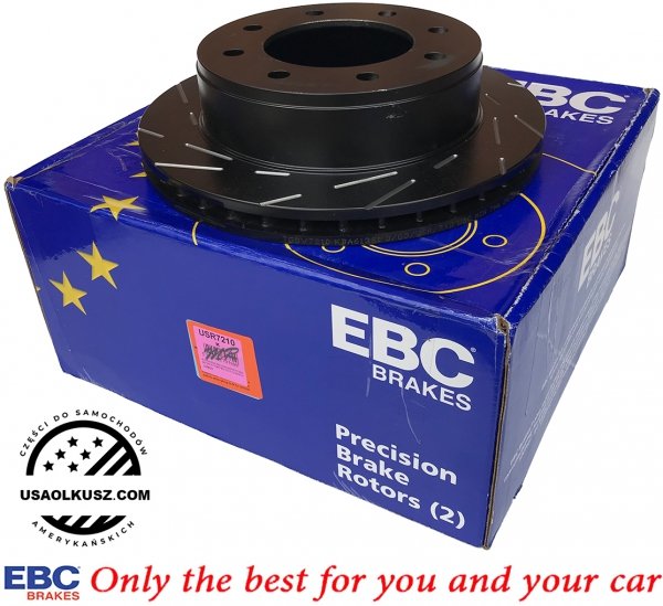 Tylne klocki YellowStuff + NACINANE tarcze hamulcowe EBC seria USR GMC Yukon XL 2500 2000-2007