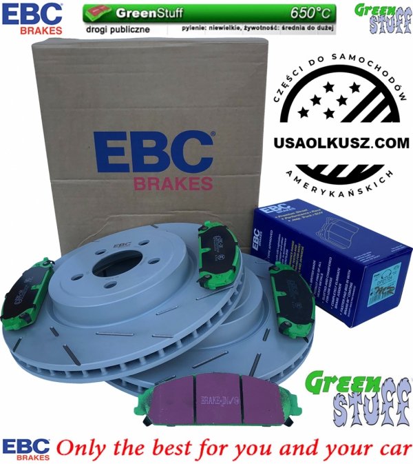 Przednie klocki GreenStuff + tarcze hamulcowe 345mm EBC seria USR Chrysler 300C