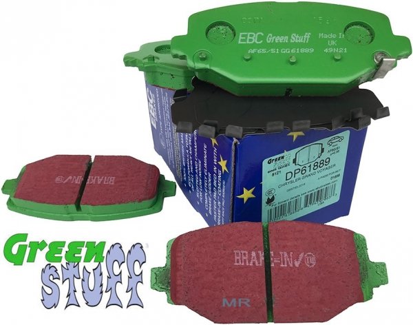 Tylne klocki GreenStuff + tarcze hamulcowe 328mm EBC seria Premium Chrysler Voyager Town Country 2012-