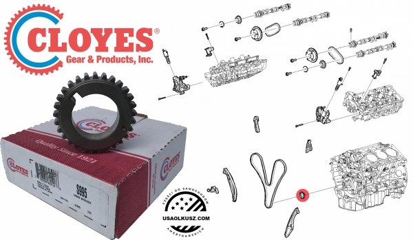Koło zębate wału korbowego rozrządu silnika Mazda CX-9 CX9 3,7 V6 2011-2015