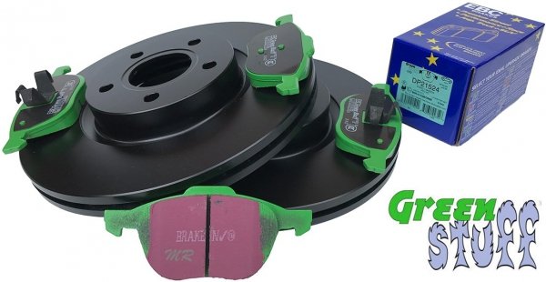 Przednie klocki GreenStuff + tarcze hamulcowe 300mm EBC seria Premium Ford Escape FWD 2013-2019