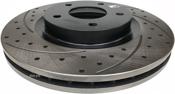 Przednia WIERCONA nacinana tarcza hamulcowa BLACK 294mm Mitsubishi Outlander 2007-