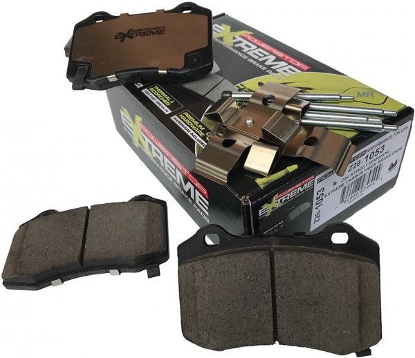 Tylne klocki Z26 + WIERCONE tarcze hamulcowe 350mm POWERSTOP Dodge Challenger SRT Hellcat Scat Pack