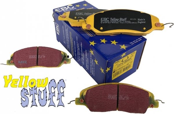 Przednie klocki YellowStuff + NACINANE tarcze hamulcowe 336mm EBC seria BSD Ford Mustang 2011-2014