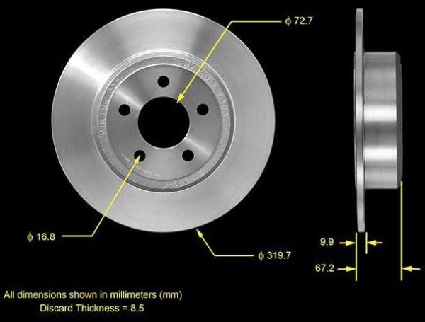 Tarcza hamulcowa tylna NIE wentylowena GEOMET Chrysler 300C
