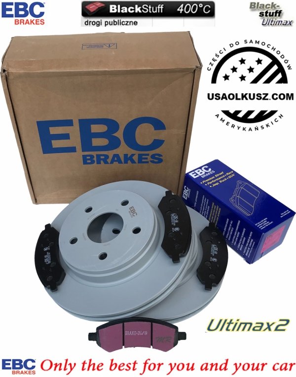 Przednie klocki Ultimax2 + tarcze hamulcowe EBC seria PREMIUM Chrysler Aspen