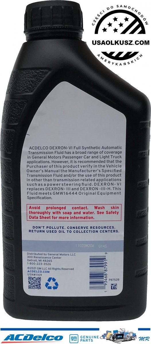 Olej automatycznej skrzyni biegów DEXTRON VI ACDelco 10-9306