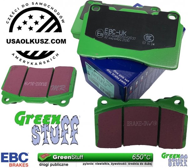Przednie klocki GreenStuff + tarcze hamulcowe 355mm EBC seria PREMIUM Ford Mustang 2005-2014