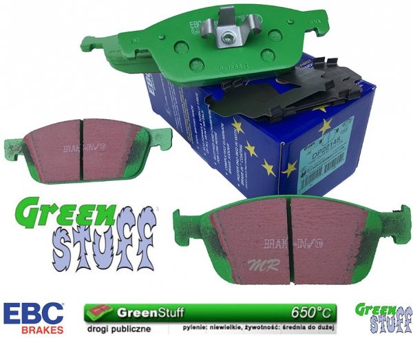 Przednie klocki GreenStuff + NACINANE tarcze hamulcowe 320mm EBC seria BSD Ford Kuga AWD 2013-2019