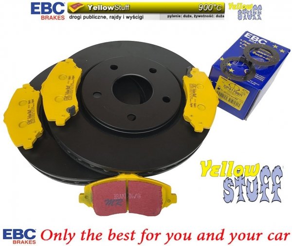 Przednie klocki YellowStuff + tarcze hamulcowe 302mm EBC seria Premium Dodge Journey -2012