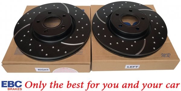 Przednia NAWIERCANA NACINANA tarcza hamulcowa 300mm EBC seria GD Ford Escape FWD 2013-2019