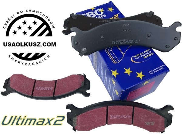 Przednie klocki Ultimax2 + tarcze hamulcowe EBC seria PREMIUM GMC Yukon XL 2500 2000-2013