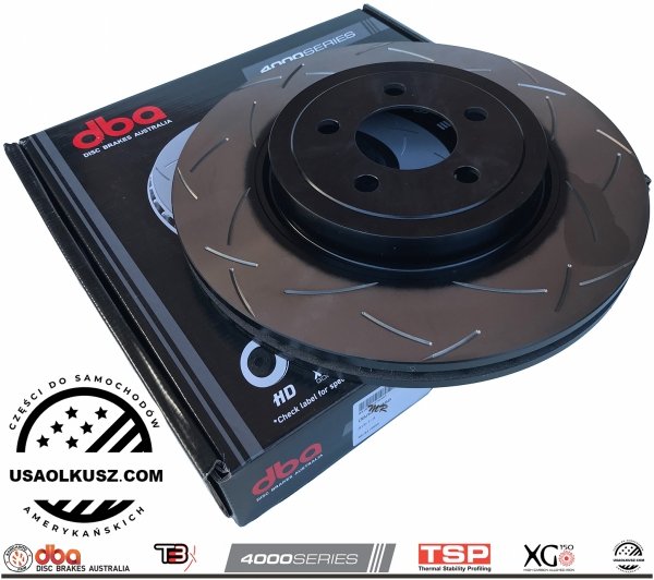 Przednie klocki STREET SERIES + nacinane T3 tarcze DBA seria 4000 345mm Chrysler 300C