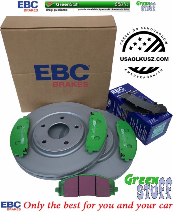 Przednie klocki GreenStuff + tarcze hamulcowe 330mm EBC seria Premium Lancia Voyager 2012-