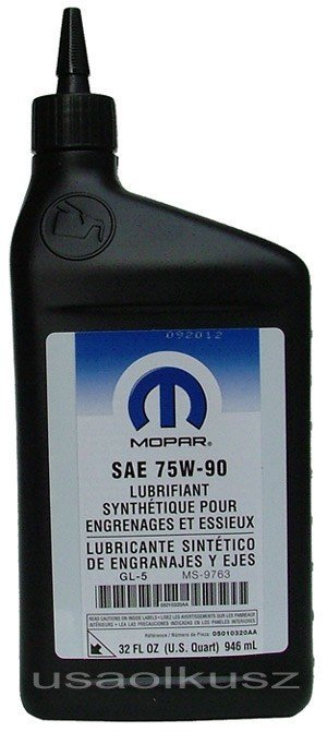 Oryginalny olej mostu 75W-90 GL-5 MOPAR MS-9763