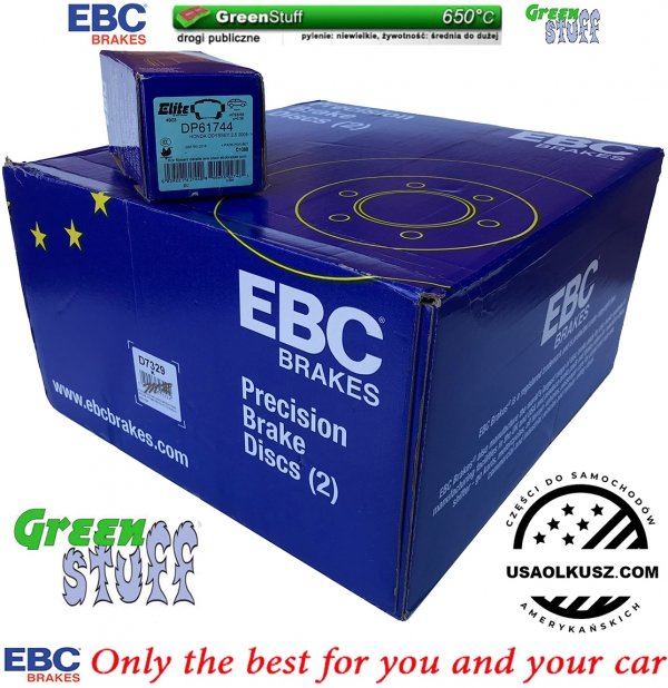 Tylne klocki GreenStuff + tarcze hamulcowe EBC seria Premium Honda Odyssey 2005-2010