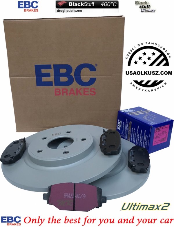 Tylne klocki Ultimax2 + tarcze hamulcowe 328mm EBC seria Premium RAM Cargo Van 2012-