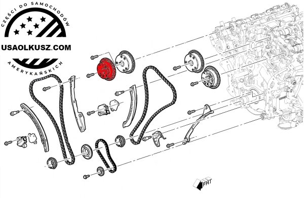 Koło zębate VVT prawego wałka zaworów wydechowych Cadillac CTS 3,6 V6 2016-