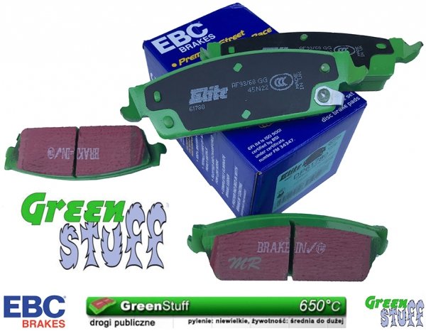 Tylne klocki GreenStuff + tarcze hamulcowe EBC seria PREMIUM GMC Yukon 2007-2020