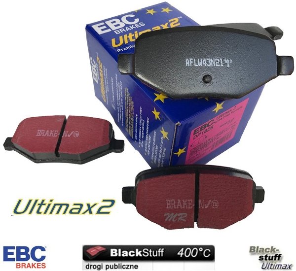 Tylne klocki Ultimax2 + NAWIERCANE NACINANE tarcze hamulcowe 330mm EBC seria GD Ford Edge 2011-2014