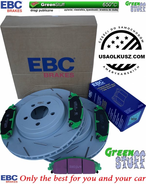 Przednie klocki GreenStuff + tarcze hamulcowe 345mm EBC seria USR Dodge Magnum