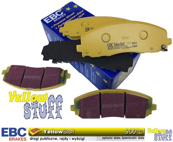 Przednie klocki YellowStuff + NACINANE tarcze hamulcowe 330mm EBC seria USR Chrysler Pacifica 2017-